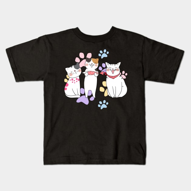 puppy cat Kids T-Shirt by HJDesign